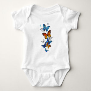 Flying Butterflies Morpho und Monarch Baby Strampler