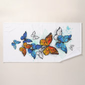 Flying Butterflies Morpho und Monarch Badehandtuch (Badehandtuch)