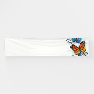 Flying Butterflies Morpho und Monarch Banner