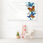 Flying Butterflies Morpho und Monarch Banner (Insitu)