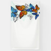 Flying Butterflies Morpho und Monarch Banner (Vertikal)