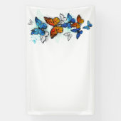 Flying Butterflies Morpho und Monarch Banner (Vertikal)