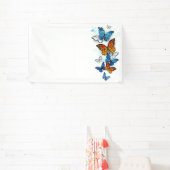 Flying Butterflies Morpho und Monarch Banner (InSitu)