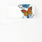 Flying Butterflies Morpho und Monarch Banner (InSitu)