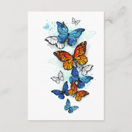 Flying Butterflies Morpho und Monarch Begleitkarte (Vorderseite)