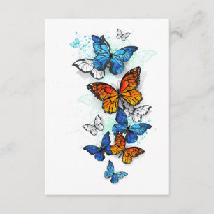 Flying Butterflies Morpho und Monarch Begleitkarte