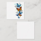 Flying Butterflies Morpho und Monarch Begleitkarte (Vorne/Hinten)