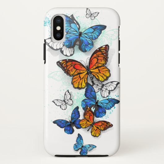 Flying Butterflies Morpho und Monarch Case-Mate iPhone Hülle (Rückseite)