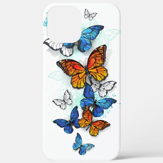 Flying Butterflies Morpho und Monarch Case-Mate iPhone Hülle (Rückseite)