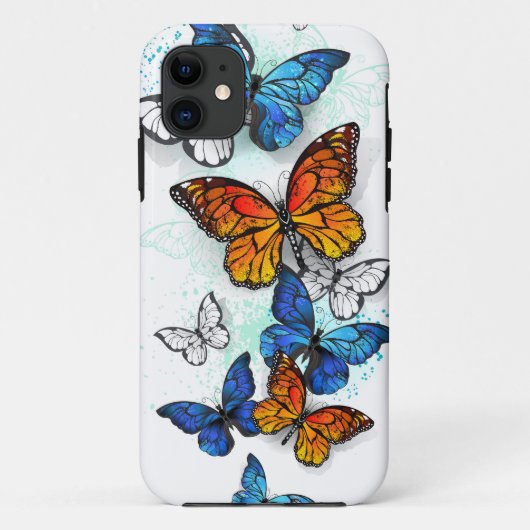 Flying Butterflies Morpho und Monarch Case-Mate iPhone Hülle (Rückseite)