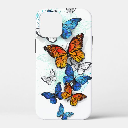 Flying Butterflies Morpho und Monarch Case-Mate iPhone Hülle (Rückseite)