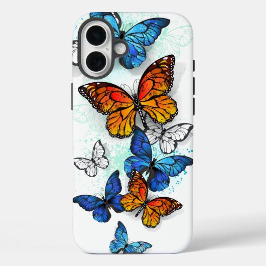 Flying Butterflies Morpho und Monarch Case-Mate iPhone Hülle (Rückseite)