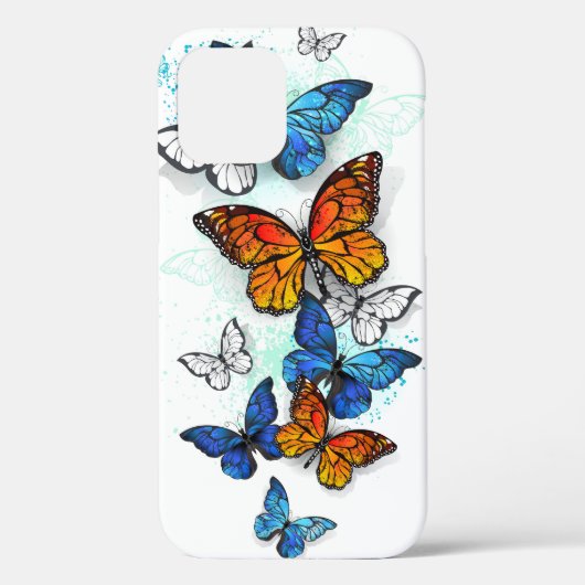 Flying Butterflies Morpho und Monarch Case-Mate iPhone Hülle (Rückseite)