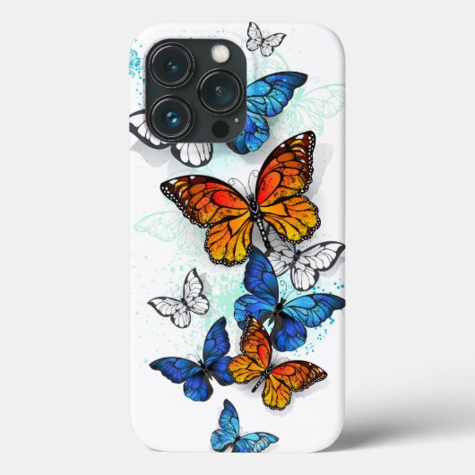 Flying Butterflies Morpho und Monarch Case-Mate iPhone Hülle (Rückseite)