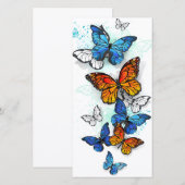 Flying Butterflies Morpho und Monarch Dankeskarte (Vorne/Hinten)