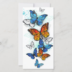 Flying Butterflies Morpho und Monarch Dankeskarte