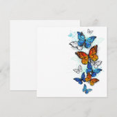 Flying Butterflies Morpho und Monarch Dankeskarte (Vorne/Hinten)