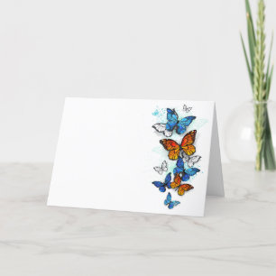Flying Butterflies Morpho und Monarch Dankeskarte