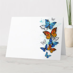 Flying Butterflies Morpho und Monarch Dankeskarte