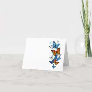 Flying Butterflies Morpho und Monarch Dankeskarte