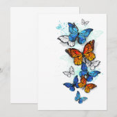 Flying Butterflies Morpho und Monarch Dankeskarte (Vorne/Hinten)