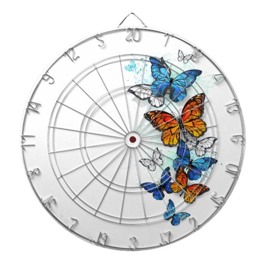 Flying Butterflies Morpho und Monarch Dartscheibe (vorne)