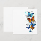 Flying Butterflies Morpho und Monarch Einladung (Vorne/Hinten)