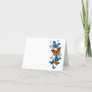 Flying Butterflies Morpho und Monarch Feiertagskarte