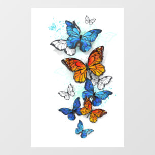 Flying Butterflies Morpho und Monarch Fensteraufkleber
