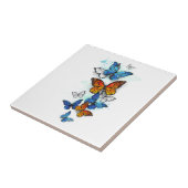 Flying Butterflies Morpho und Monarch Fliese (Seite)