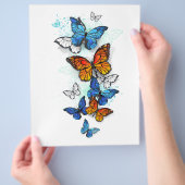 Flying Butterflies Morpho und Monarch Flyer (Hand)