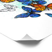 Flying Butterflies Morpho und Monarch Fotodruck (Ecke)