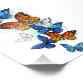 Flying Butterflies Morpho und Monarch Fotodruck (Ecke)
