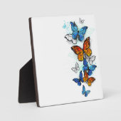 Flying Butterflies Morpho und Monarch Fotoplatte (Vorderseite)