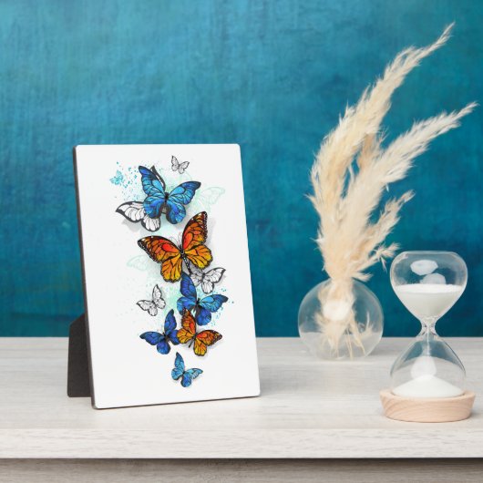 Flying Butterflies Morpho und Monarch Fotoplatte (Seite)