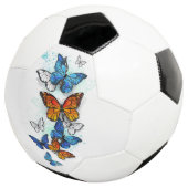 Flying Butterflies Morpho und Monarch Fußball (Dreiviertel)