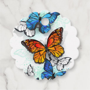 Flying Butterflies Morpho und Monarch Geschenkanhänger