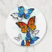 Flying Butterflies Morpho und Monarch Geschenkanhänger (Rückseite)