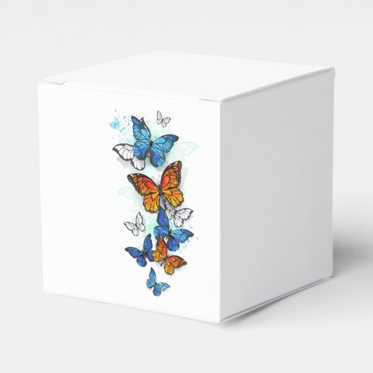 Flying Butterflies Morpho und Monarch Geschenkschachtel (Vorderseite)