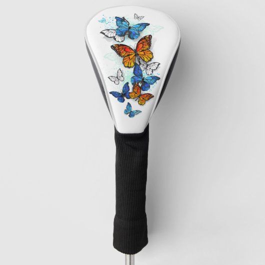 Flying Butterflies Morpho und Monarch Golf Headcover (Vorderseite)