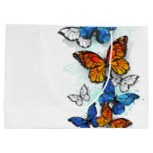 Flying Butterflies Morpho und Monarch Große Geschenktüte (Rückseite)