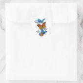 Flying Butterflies Morpho und Monarch Herz-Aufkleber (Tasche)