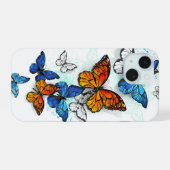 Flying Butterflies Morpho und Monarch iPhone 15 Hülle (Rückseite (Horizontal))