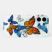 Flying Butterflies Morpho und Monarch iPhone 16 Hülle (Rückseite (Horizontal))