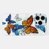 Flying Butterflies Morpho und Monarch iPhone Hülle (Rückseite (Horizontal))