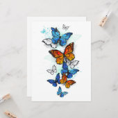 Flying Butterflies Morpho und Monarch Karte (Vorderseite/Rückseite Beispiel)
