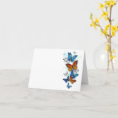 Flying Butterflies Morpho und Monarch Karte (Gelbe Blume)