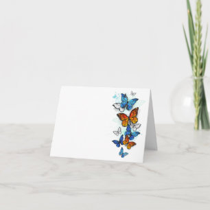 Flying Butterflies Morpho und Monarch Karte