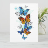 Flying Butterflies Morpho und Monarch Karte (Stehend Vorderseite)