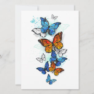 Flying Butterflies Morpho und Monarch Karte